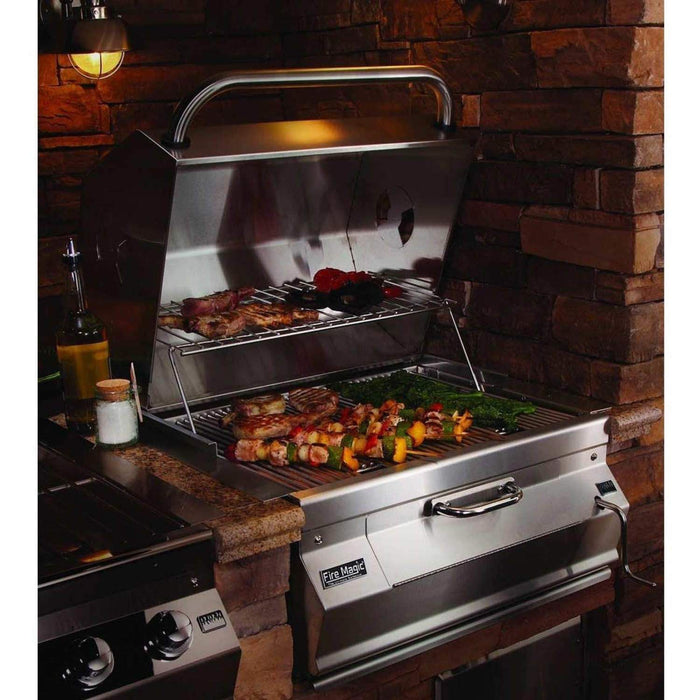 Fire Magic 30" Legacy Built-In Charcoal Grill with Smoker Oven/Hood - 14-SC01C-A