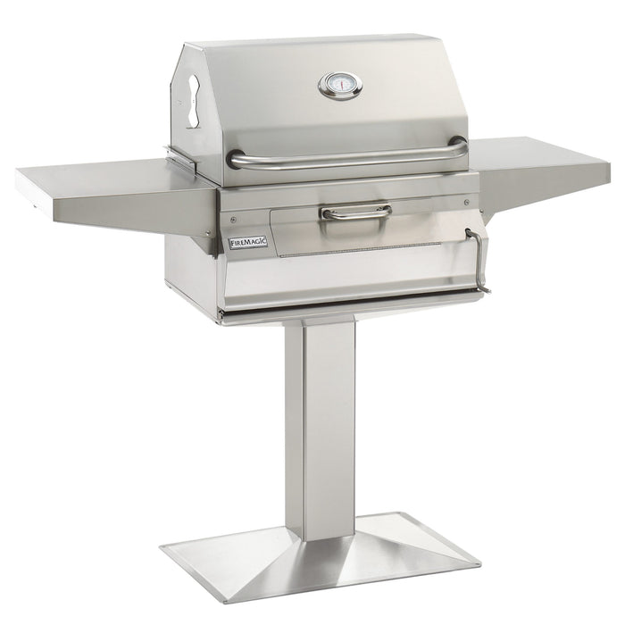 Fire Magic 24" Legacy Charcoal Grill On Patio Post - 22-SC01C-P6