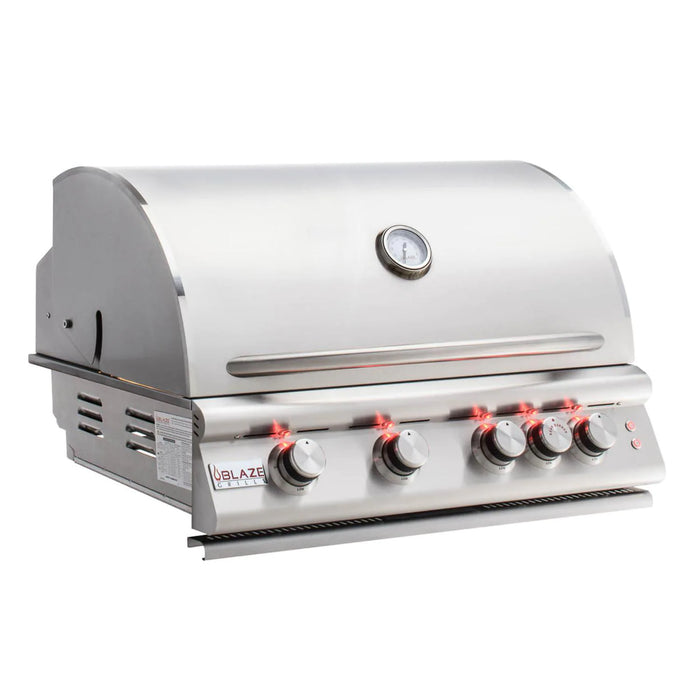 Blaze 32" Marine Grade Freestanding Gas Grill with Lights - BLZ-4LTE2MG-FS