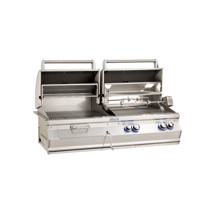 Fire Magic 30" Aurora Built-In Gas/Charcoal Hybrid Grill With Analog Thermometer - A830I-8EA-CB