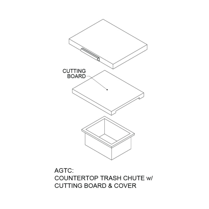 Hestan Outdoor Countertop Trash Chute - AGTC