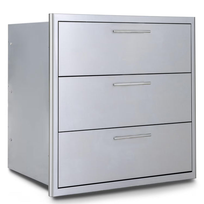 Blaze 30" Stainless Steel Triple Access Drawer - BLZ-30W-3DRW-LT