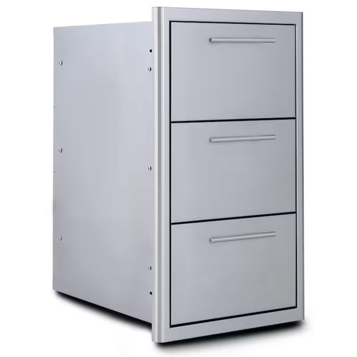 Blaze 16" Stainless Steel Triple Access Drawer - BLZ-DRW3-R-LT