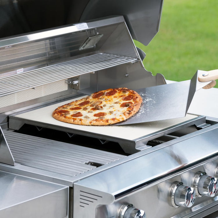 Blaze 15" Professional LUX Ceramic Pizza Stone With Stainless Steel Tray - BLZ-PRO-PZST-2