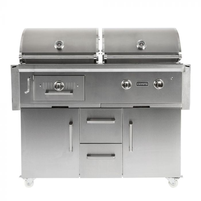 Coyote 50" Freestanding Gas & Charcoal Hybrid Grill - C1HY50-FS