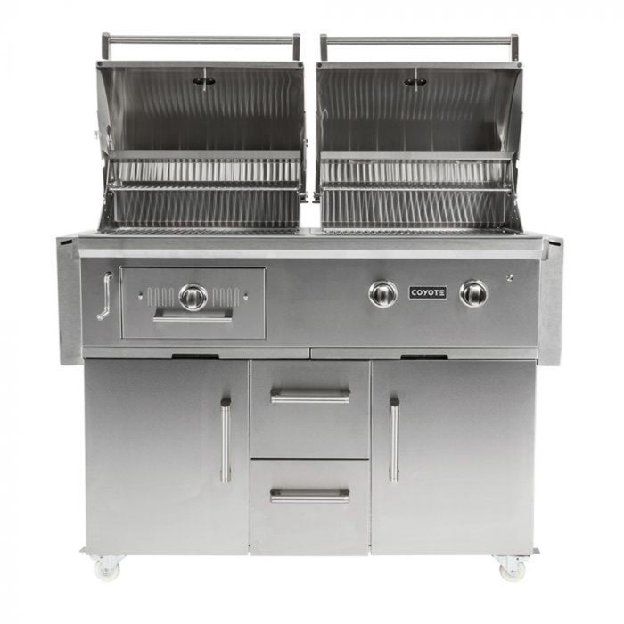 Coyote 50" Freestanding Gas & Charcoal Hybrid Grill - C1HY50-FS