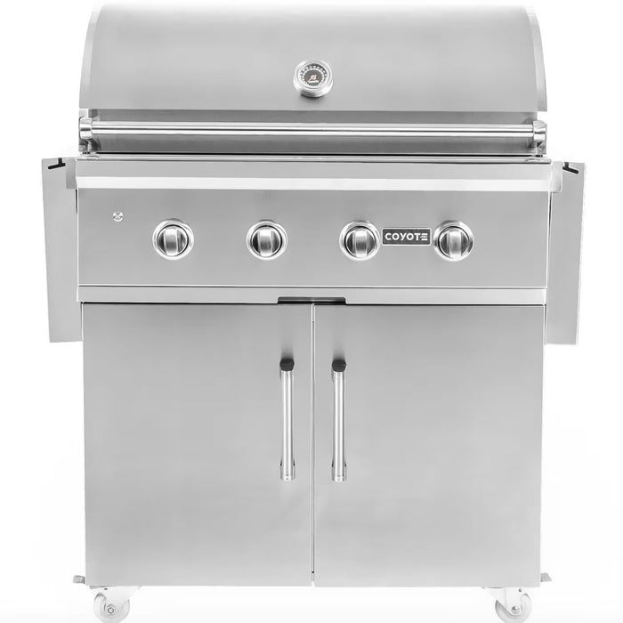 Coyote 36" S-Series Freestanding Grill with I-Burners, Infrared Sear Burner & Rotisserie - C1S36-FS