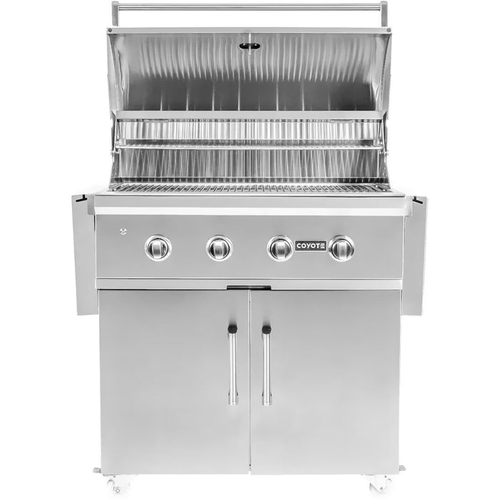 Coyote 36" S-Series Freestanding Grill with I-Burners, Infrared Sear Burner & Rotisserie - C1S36-FS