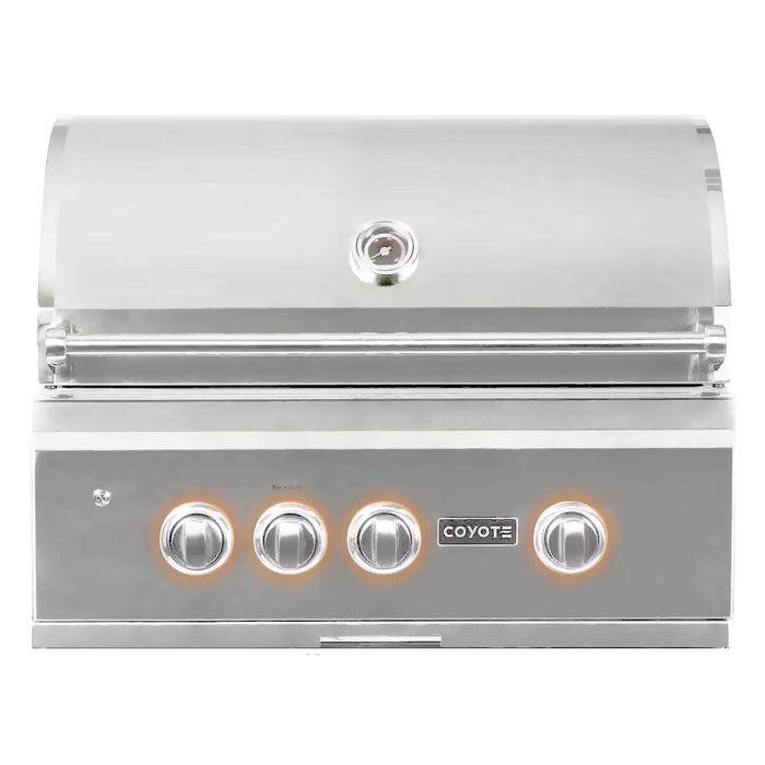 Coyote 30" S-Series Stainless Steel Built-In Grill with Infrared Sear Burner & Rotisserie - C2SL30