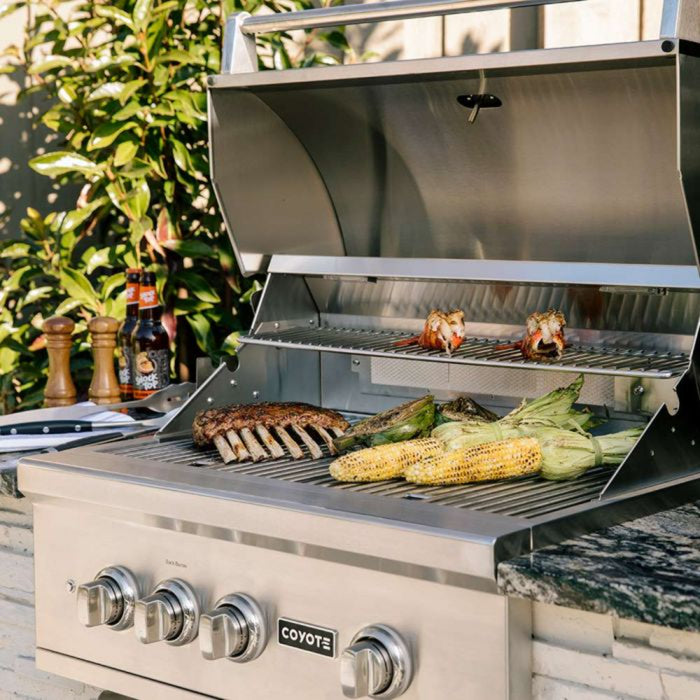 Coyote 30" S-Series Stainless Steel Built-In Grill with Infrared Sear Burner & Rotisserie - C2SL30