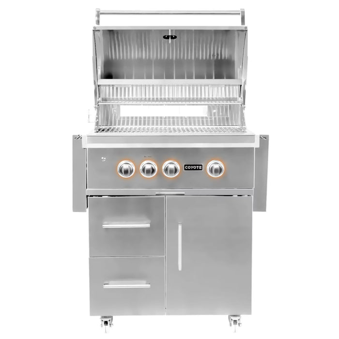 Coyote 30" S-Series Stainless Steel Freestanding Grill With Infrared Sear Burner & Rotisserie - C2SL30-FS