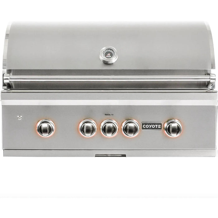 Coyote 36" S-Series Built-In Grill with Infinity Burners, Infrared Sear Burner & Rotisserie - C2SL36