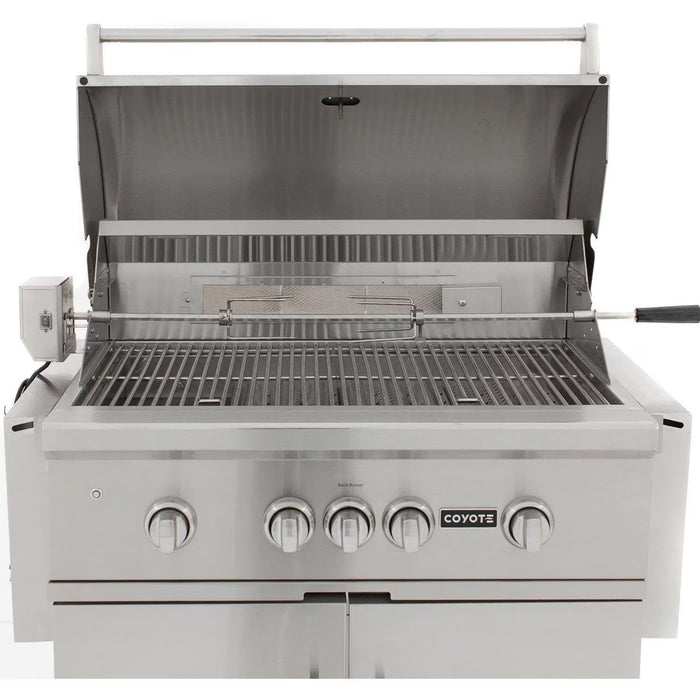 Coyote 36" S-Series Freestanding Grill with Infinity Burners, Infrared Sear Burner & Rotisserie - C2SL36-FS