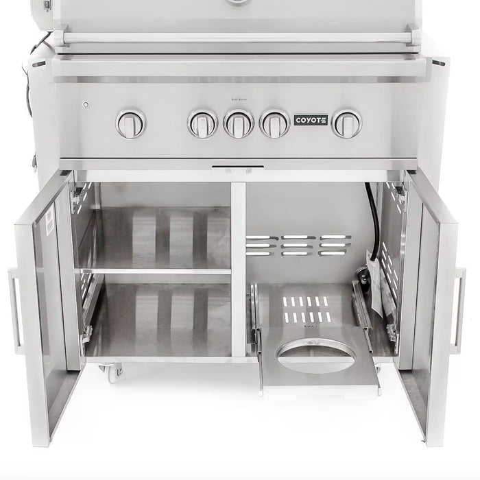 Coyote 36" S-Series Freestanding Grill with I-Burners, Infrared Sear Burner & Rotisserie - C1S36-FS