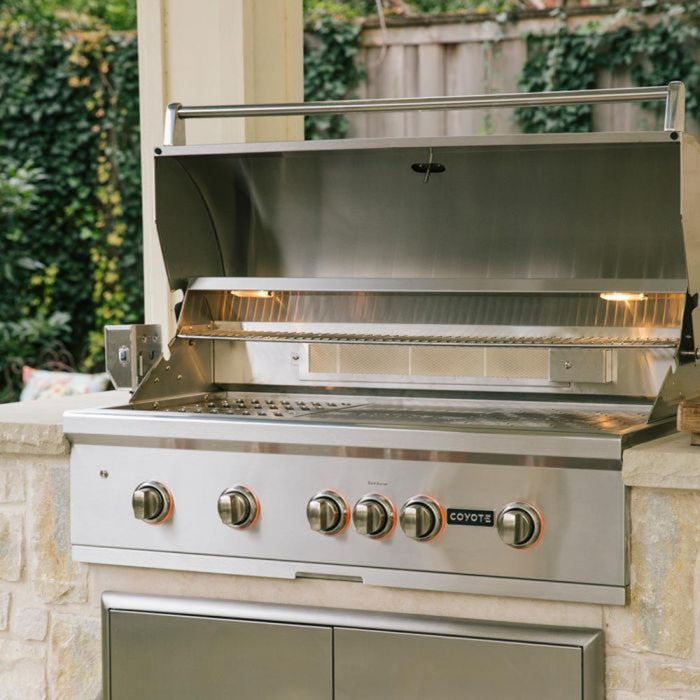 Coyote 42" S-Series Stainless Steel Built-In Grill with Infrared Sear Burner & Rotisserie - C2SL42