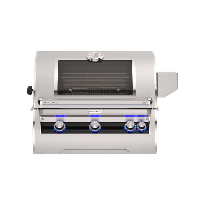 Fire Magic 30" Echelon Diamond Built-In Grill With Analog Thermometer and Magic Window  - E660I-9EA-W