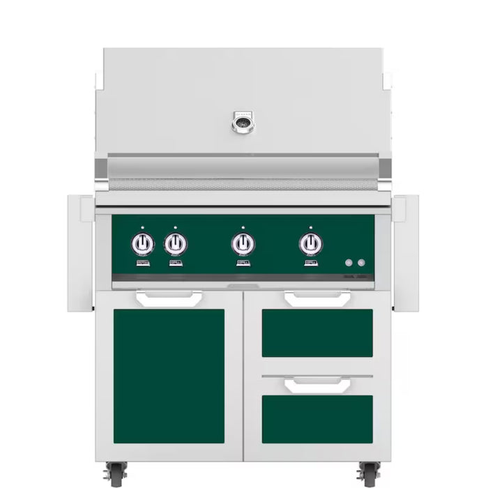 Hestan 36" Freestanding Grill with Door & Double Drawers - GBR36-GCR36