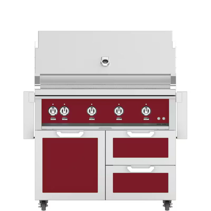 Hestan 42" Freestanding Grill with Door & Double Drawers - GBR42-GCR42