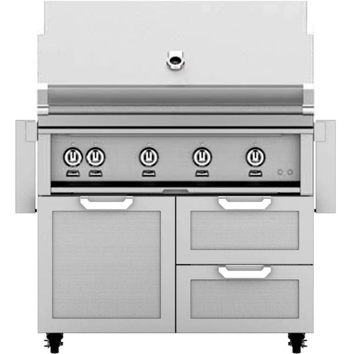 Hestan 42" Freestanding Grill with Door & Double Drawers - GBR42-GCR42