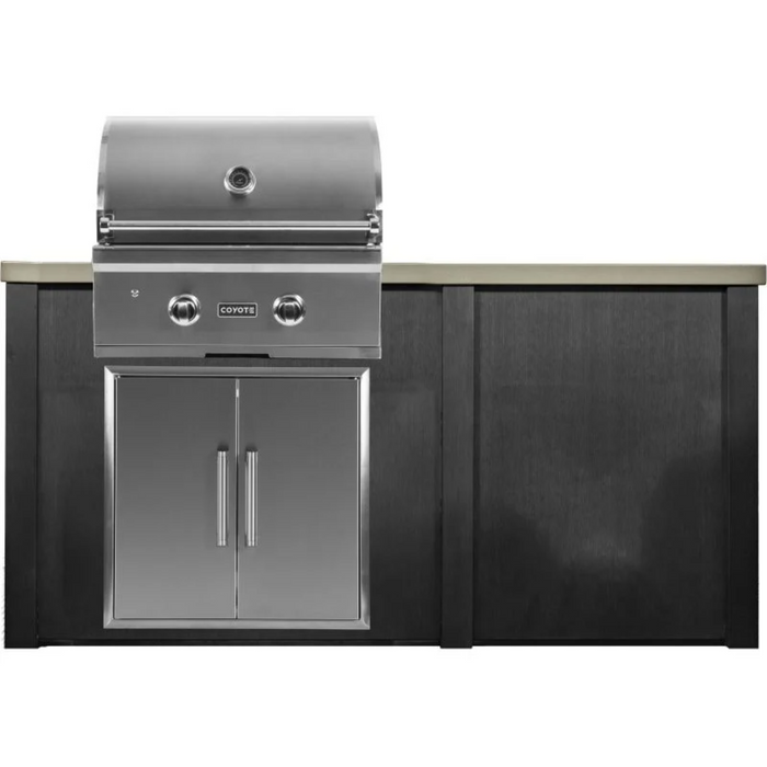 Haven 5.5 Ft. Outdoor Kitchen Island with Coyote C-Series 28" Grill & Double Access Doors - HCOY66PANHG