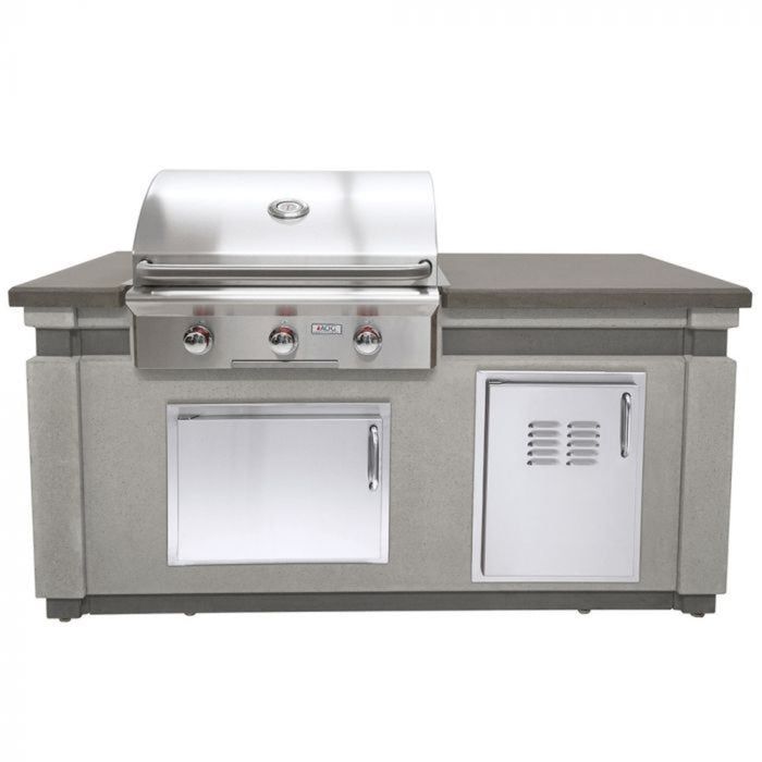 American Outdoor Grill T-Series Outdoor Kitchen Island with 30NBT-00SP Built-In Grill - IP30TO-CGT-75SM