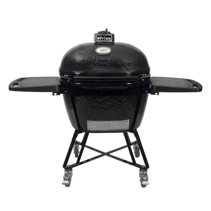 Primo Extra Large Oval Ceramic Charcoal All-In-One Kamado Grill on Wheeled Cradle - PGCXLC