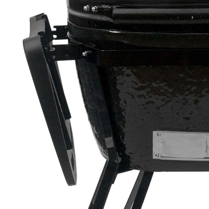 Primo Junior Oval Ceramic Charcoal All-In-One Kamado Grill Head on Wheeled Cradle - PGCJRC