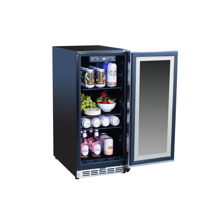 Summerset 15" Outdoor Rated Refrigerator with Glass Door - RFR-15G