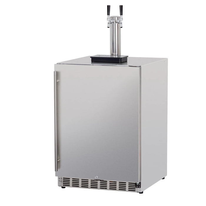 Summerset 24" 6.6c Deluxe Outdoor Rated Kegerator Double Tower with Double Keg Tap - RFR-24DK2