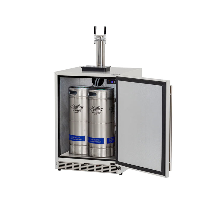 Summerset 24" 6.6c Deluxe Outdoor Rated Kegerator Double Tower with Double Keg Tap - RFR-24DK2