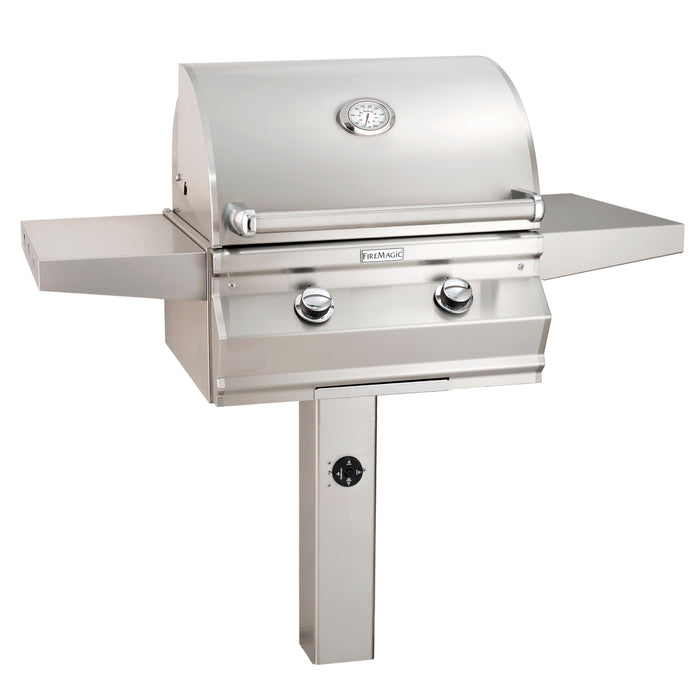 Fire Magic 24" Choice In-Ground Post Mount Grill With Analog Thermometer - C430s-RT1-G6