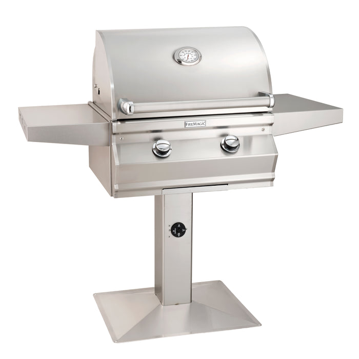 Fire Magic 24" Choice Patio Post Mount Grill With Analog Thermometer - C430s-RT1-P6