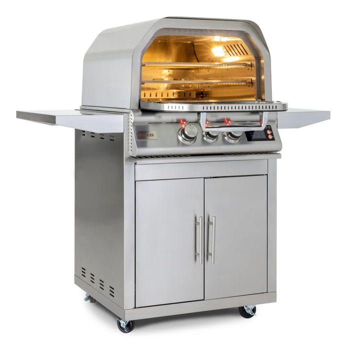 Blaze 26" Gas Freestanding Outdoor Pizza Oven With Rotisserie - BLZ-26-PZOVN-FS