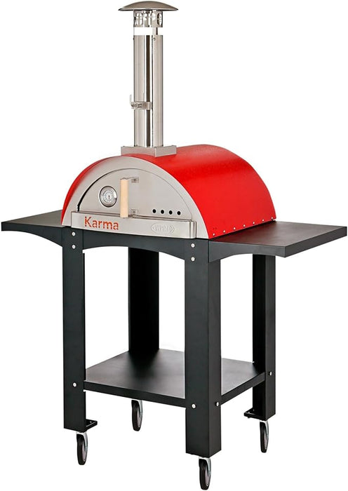 WPPO Karma 25" Wood Fired Pizza Oven With Stand & Cart